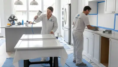Professional kitchen cabinet painting by expert house painters in Baltimore, MD