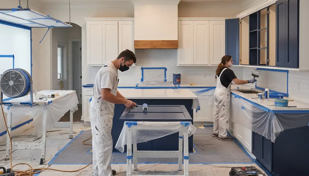 Professional kitchen cabinet painting and refinishing in Baltimore, MD by expert local painters