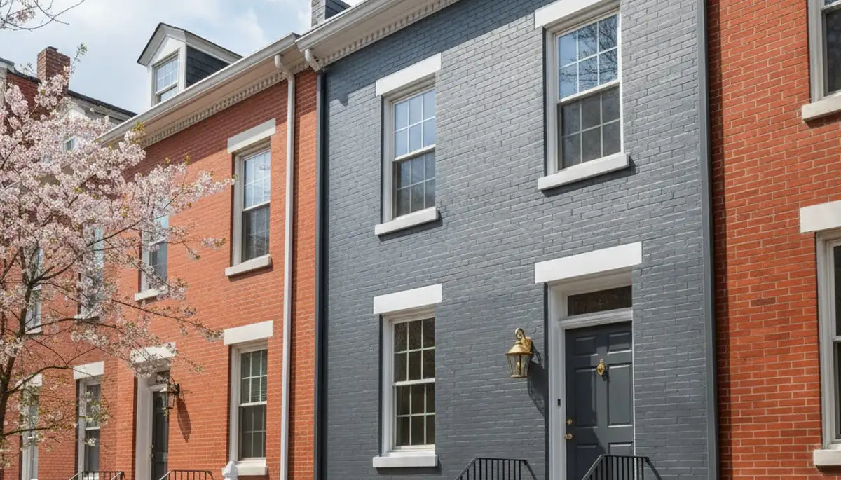 Finished exterior house painting in Baltimore MD with smooth, weather-resistant, durable finish