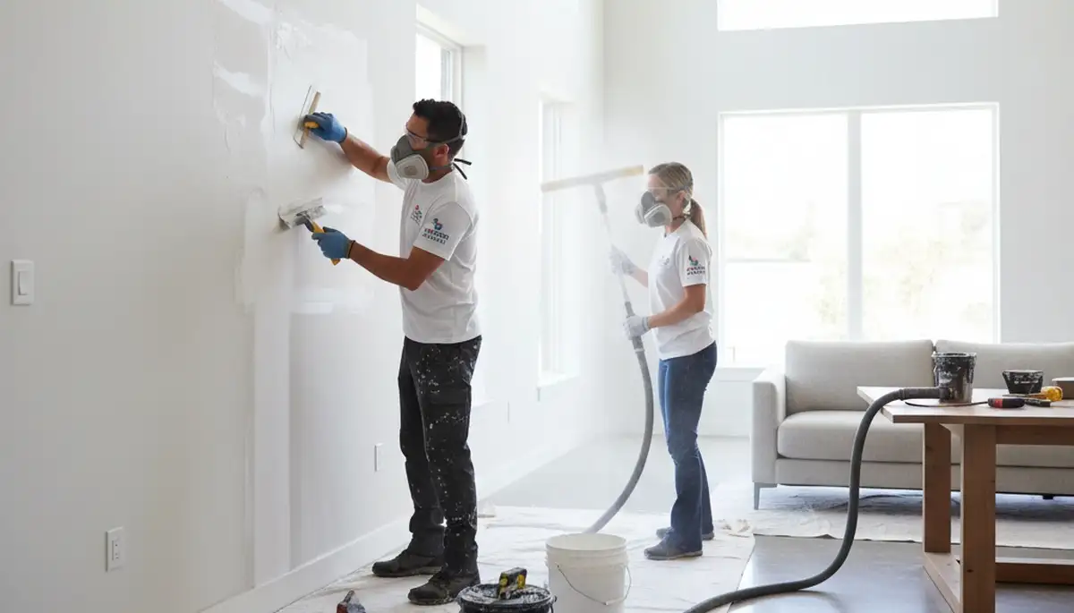 Professional drywall repair and wall painting in a Baltimore, MD home by expert painters