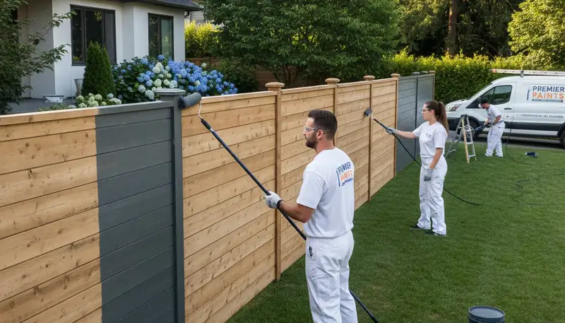 Professional fence painting in Baltimore MD with weather-resistant coatings for lasting curb appeal