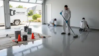 Durable epoxy garage floor coating by professional painters in Baltimore, MD