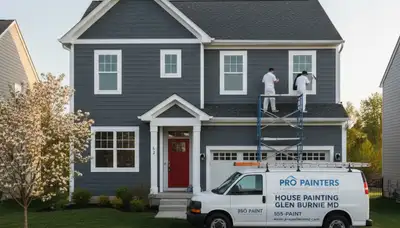 Professional house painters in Baltimore MD improving home exterior with fresh paint finish
