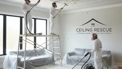 Professional popcorn ceiling removal in Baltimore MD home by local painting contractors