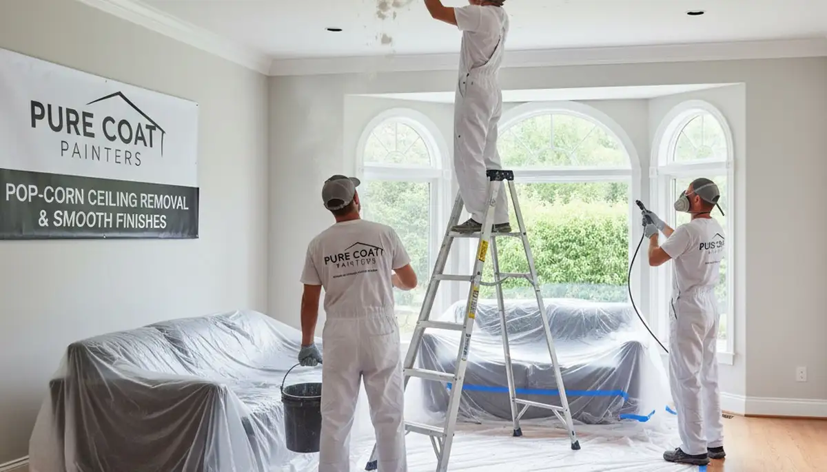 Professional popcorn ceiling removal by expert painters in Baltimore, MD homes