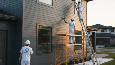Professional siding painting on Baltimore, MD home exterior for durable coastal weather protection