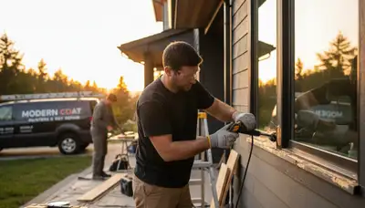 Professional wood rot repair and house painting in Baltimore MD restoring damaged exterior siding